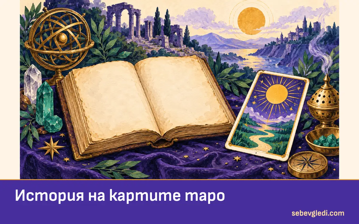 Таро карта до отворена стара книга без надписи и дати