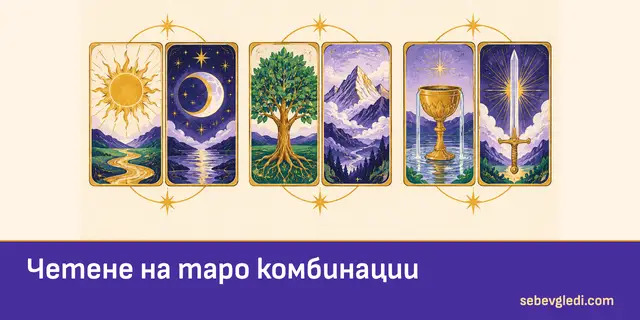 Свързани двойки таро карти за четене на комбинации