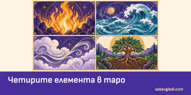 Четири символни полета за огън, вода, въздух и земя