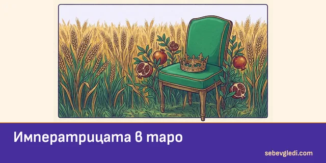 Житни класове, корона и кресло за символиката на Императрицата