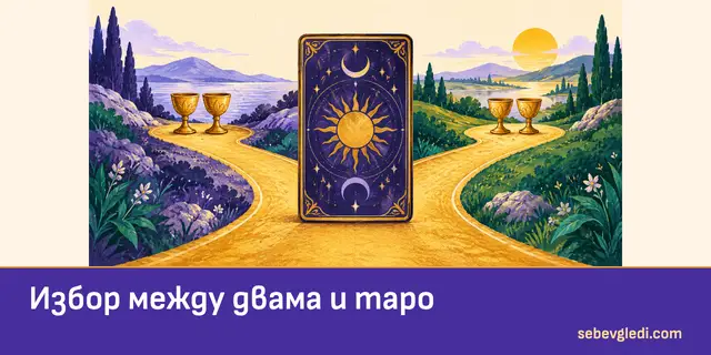 Таро карта пред две разклонения за избор в отношенията