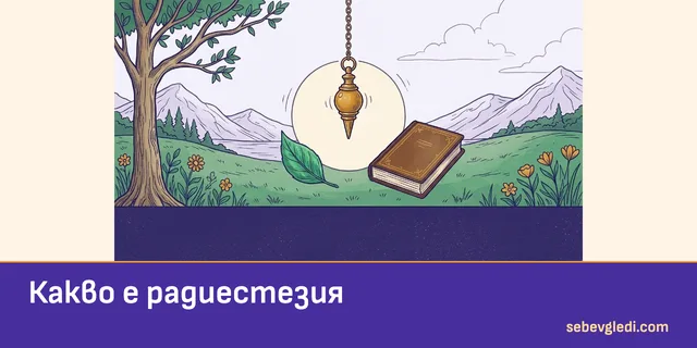 Махало над кръг до книга и лист за радиестезията