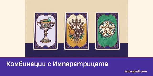 Карта с жито и нар между Чаши и Пентакли