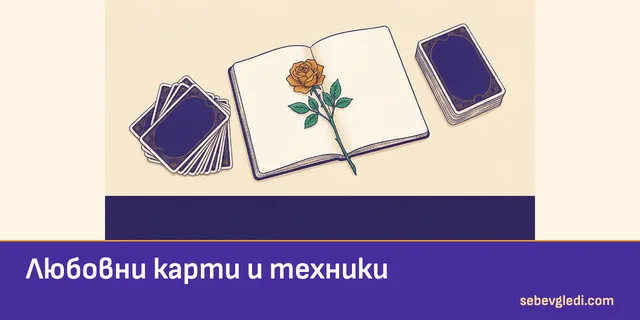 Две подредби от любовни таро карти до роза и бележник