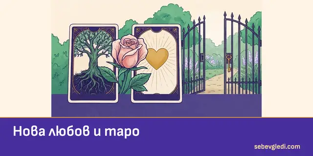 Розова пъпка между таро карти за новата любов