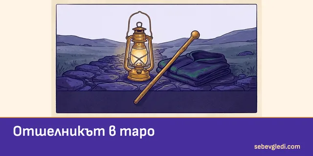 Фенер, тояга и наметало за символиката на Отшелника