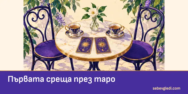Две чаши, цвете и таро подредба за първата среща
