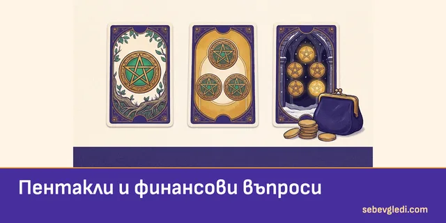 Карти с пентакли до кесия и монети за финансови въпроси