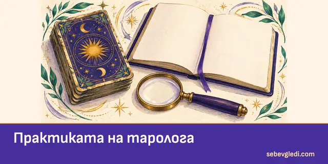 Използвана таро колода и учебен дневник за практиката на таролога