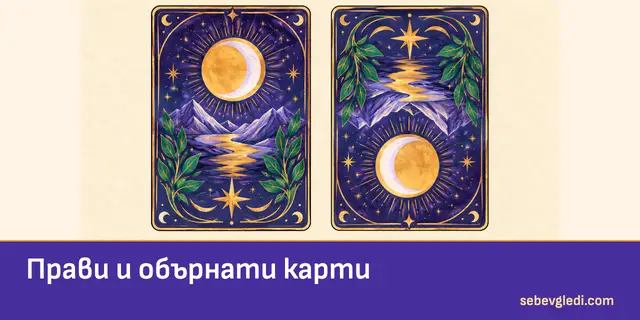 Една права и една обърната таро карта