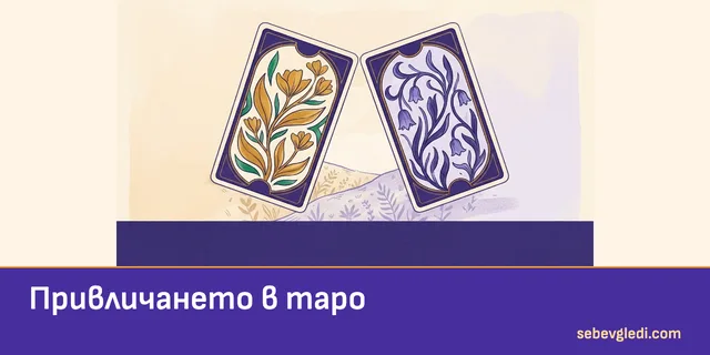 Две таро карти с преплетени растителни мотиви за привличането
