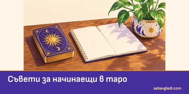 Таро колода и празни учебни бележки за начинаещи