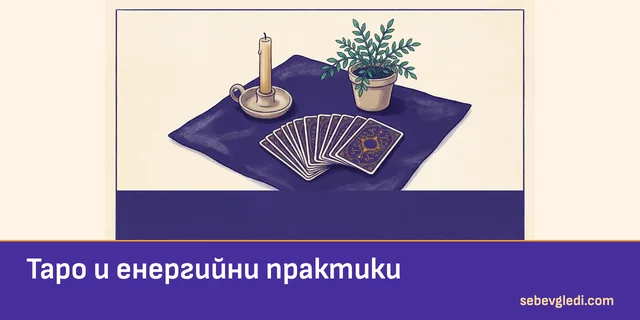 Свещ, растение и таро карти за енергийните практики