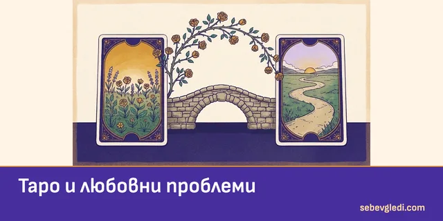 Мост между две таро карти за темата за любовните проблеми