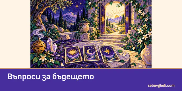 Таро подредба пред пътека и отворена врата
