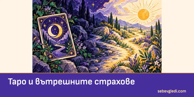 Таро карта с луна до пътека от сянка към светлина
